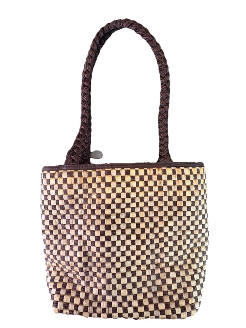 Vintage, The Sak, Braided Cord & Wood Purse Resort Handbag
